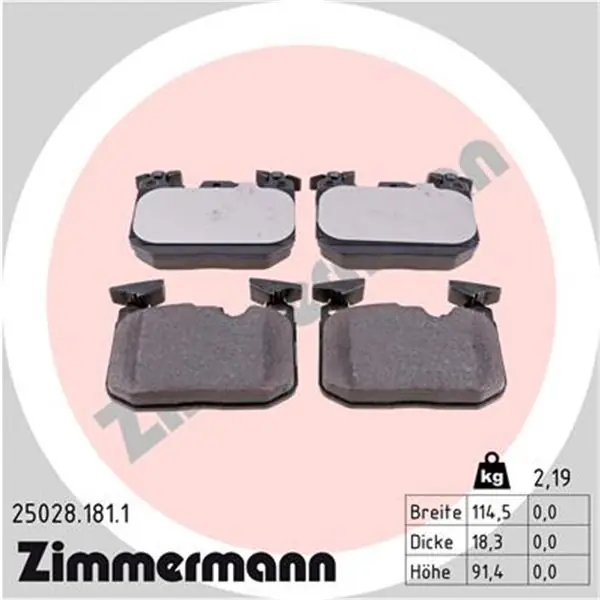 Última Oportunidad Juego de pastillas de freno ZIMMERMANN 250281811