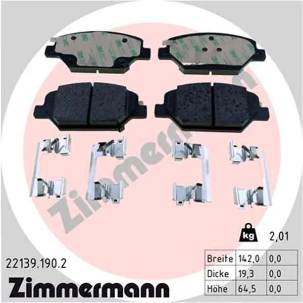 Juego de pastillas de freno ZIMMERMANN 221391902 Rebajas