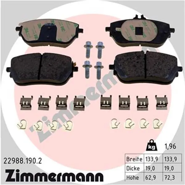 Juego de pastillas de freno ZIMMERMANN 229881902 Más Vendido