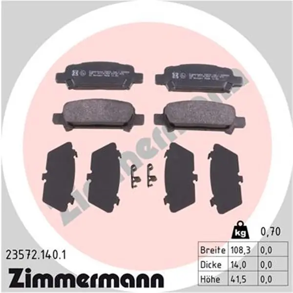 Juego de pastillas de freno ZIMMERMANN 235721401 Oferta Especial