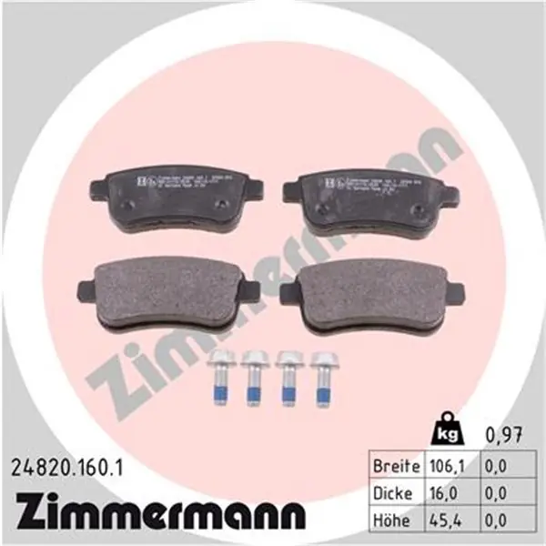 Más Vendido Juego de pastillas de freno ZIMMERMANN 248201601