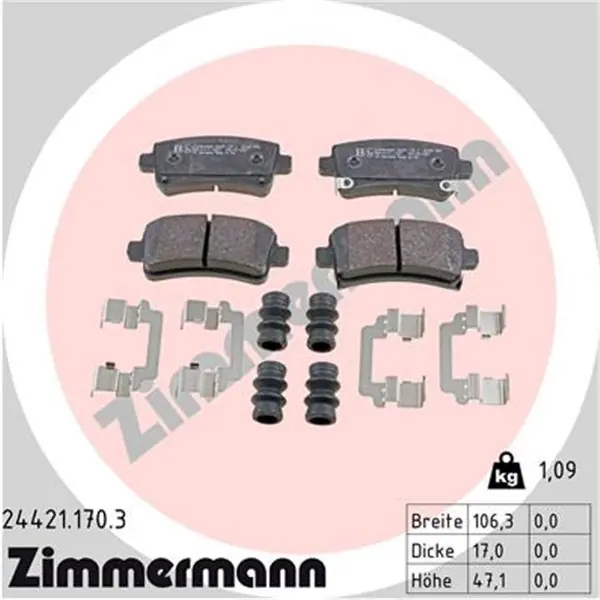 Juego de pastillas de freno ZIMMERMANN 244211703 Mejor Precio