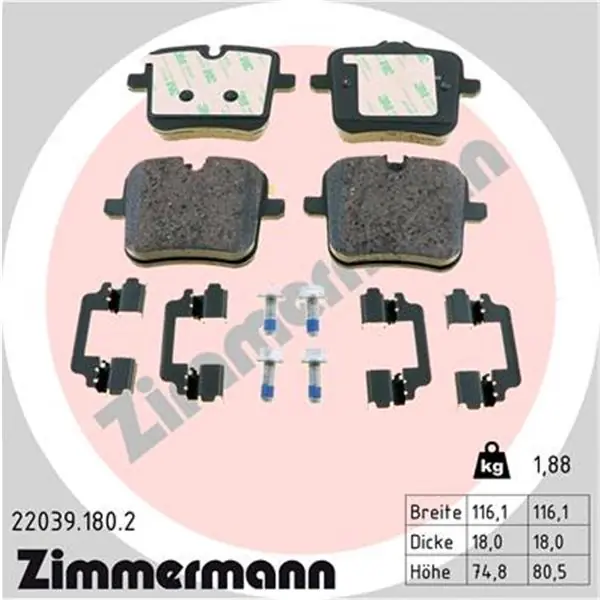 Original Juego de pastillas de freno ZIMMERMANN 220391802