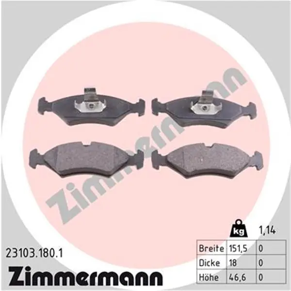 Venta Final Juego de pastillas de freno ZIMMERMANN 231031801