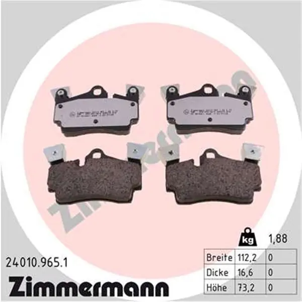 Precio De Oferta Juego de pastillas de freno ZIMMERMANN 240109651