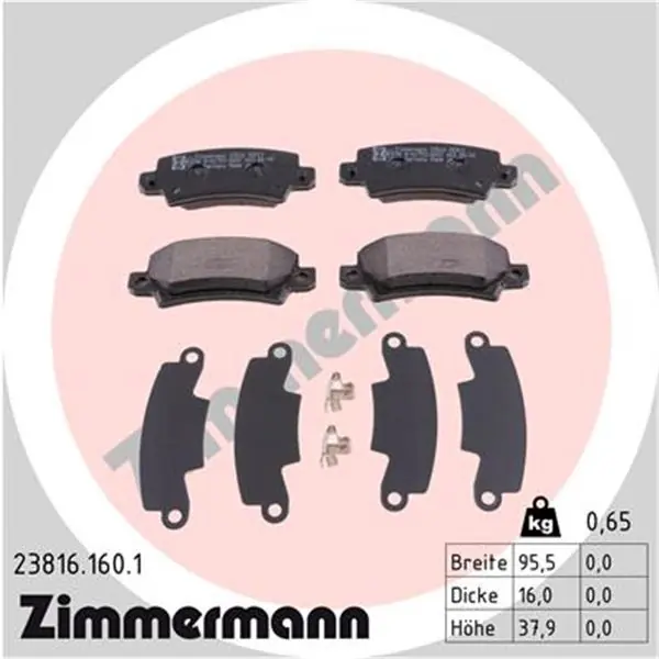Juego de pastillas de freno ZIMMERMANN 238161601 Súper Precio