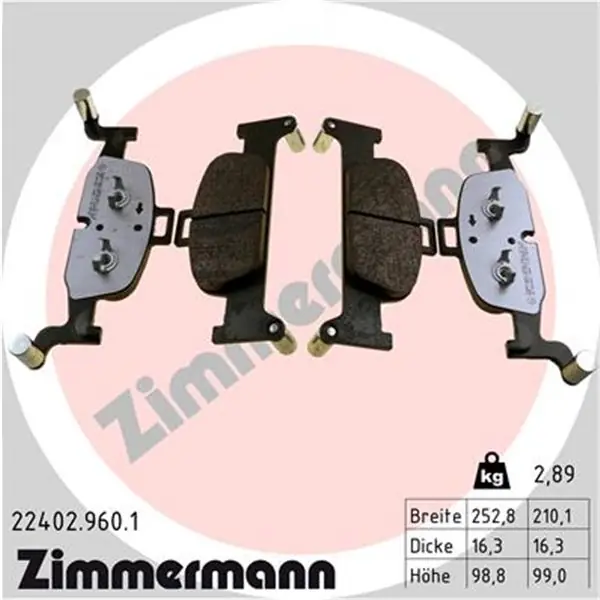 Juego de pastillas de freno ZIMMERMANN 224029601 Exclusivo