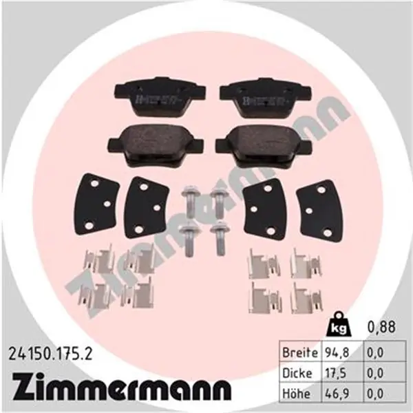 Juego de pastillas de freno ZIMMERMANN 241501752 Última Oportunidad