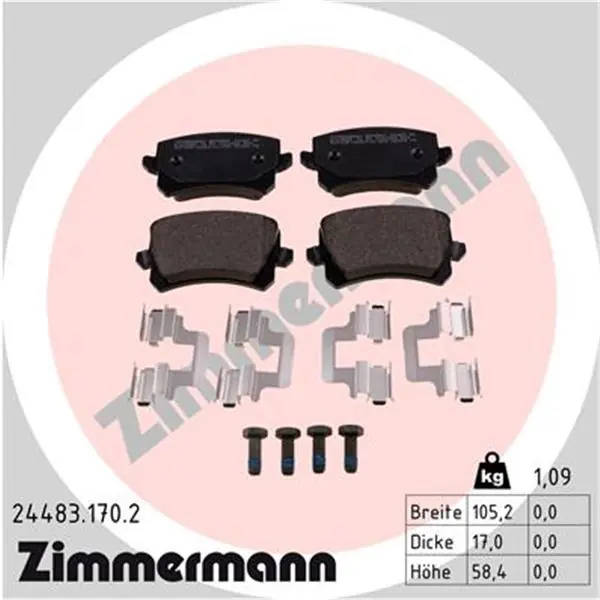 Juego de pastillas de freno ZIMMERMANN 244831702 Mayoreo