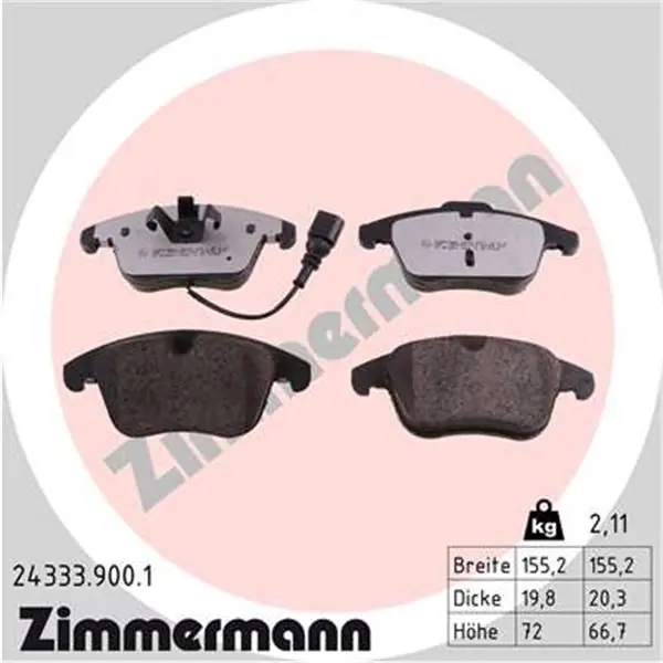 Juego de pastillas de freno ZIMMERMANN 243339001 Últimas Unidades