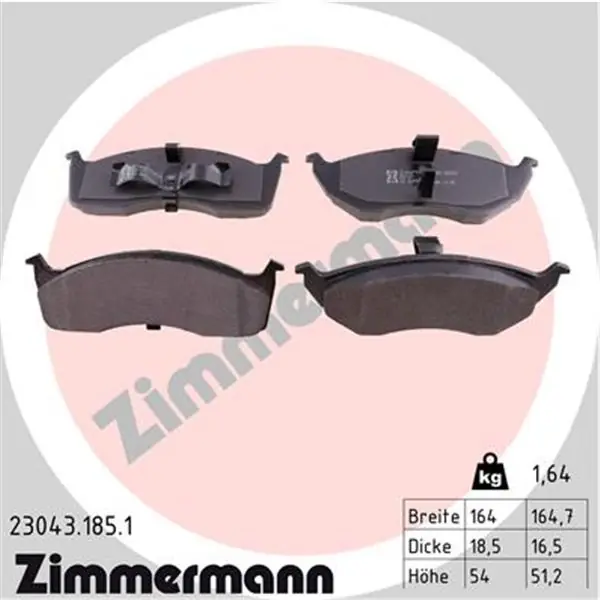 Imprescindible (Must-Have) Juego de pastillas de freno ZIMMERMANN 230431851