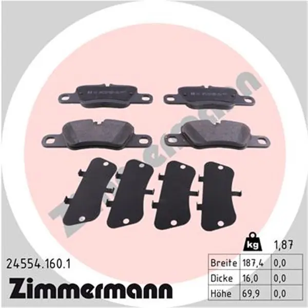 Juego de pastillas de freno ZIMMERMANN 245541601 Tendencia