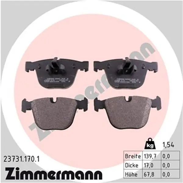 Juego de pastillas de freno ZIMMERMANN 237311701 Artesanal