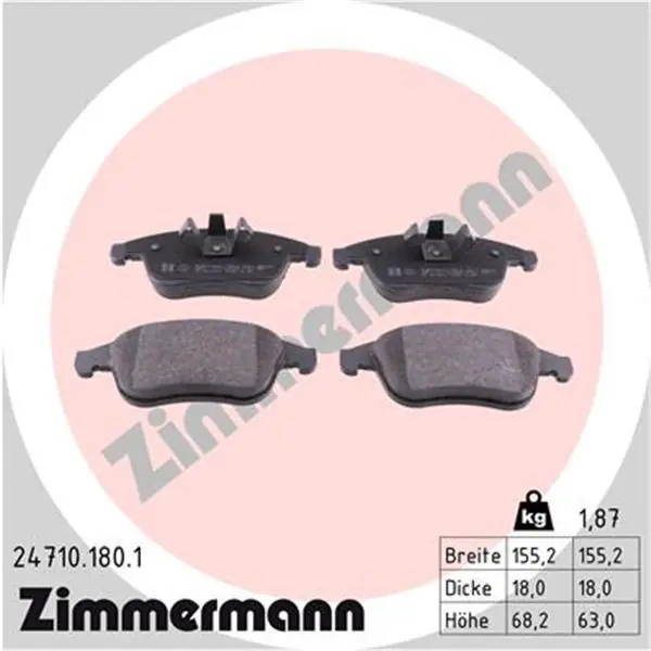 Juego de pastillas de freno ZIMMERMANN 247101801 Precio Bajo