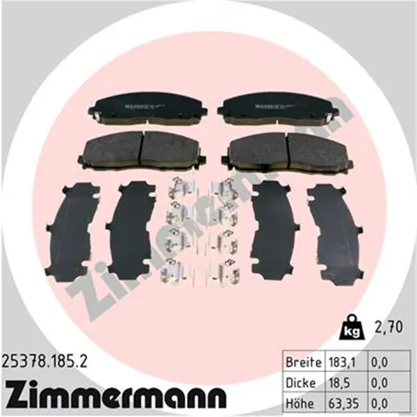 Juego de pastillas de freno ZIMMERMANN 253781852 Nuevo Modelo