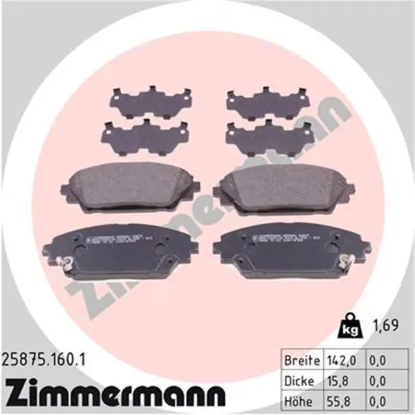 Descuento Juego de pastillas de freno ZIMMERMANN 258751601