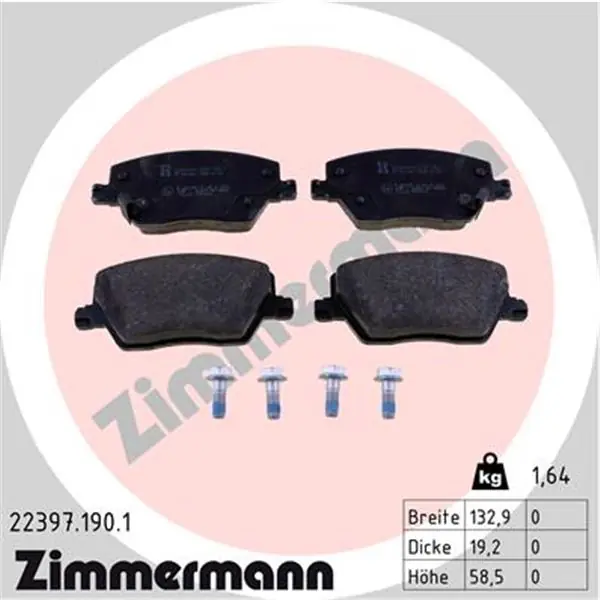 Juego de pastillas de freno ZIMMERMANN 223971901 Oferta Especial