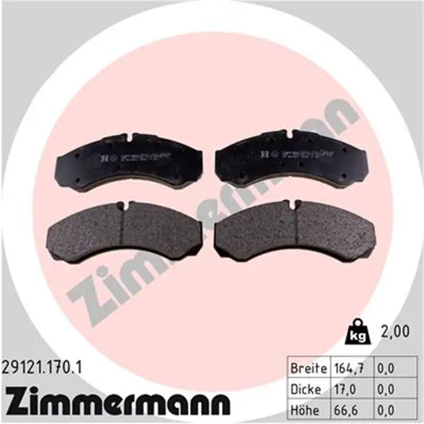 Juego de pastillas de freno ZIMMERMANN 291211701 Descuento