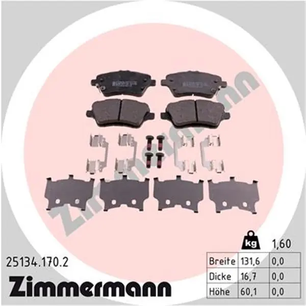 Premium Juego de pastillas de freno ZIMMERMANN 251341702