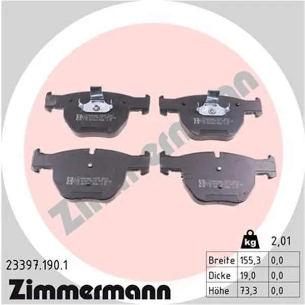 Exclusivo Juego de pastillas de freno ZIMMERMANN 233971901