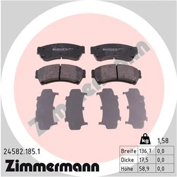 Juego de pastillas de freno ZIMMERMANN 245821851 Precio Reducido