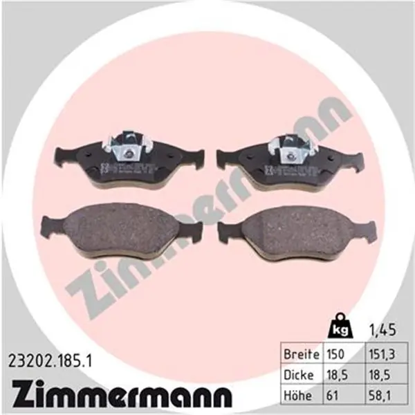 Edición Limitada Juego de pastillas de freno ZIMMERMANN 232021851