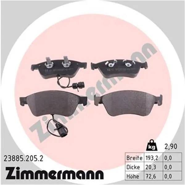 Precio Económico Juego de pastillas de freno ZIMMERMANN 238852052