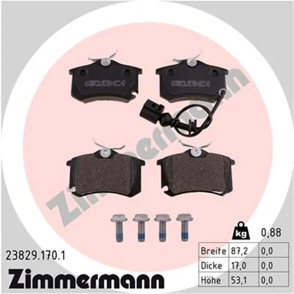 Juego de pastillas de freno ZIMMERMANN 238291701 Oferta Flash