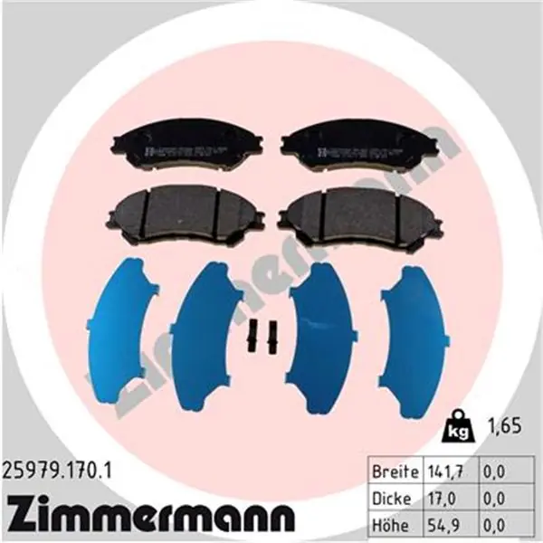 Stock Limitado Juego de pastillas de freno ZIMMERMANN 259791701