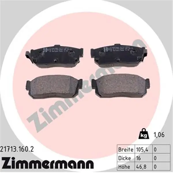 Juego de pastillas de freno ZIMMERMANN 217131602 Imprescindible (Must-Have)
