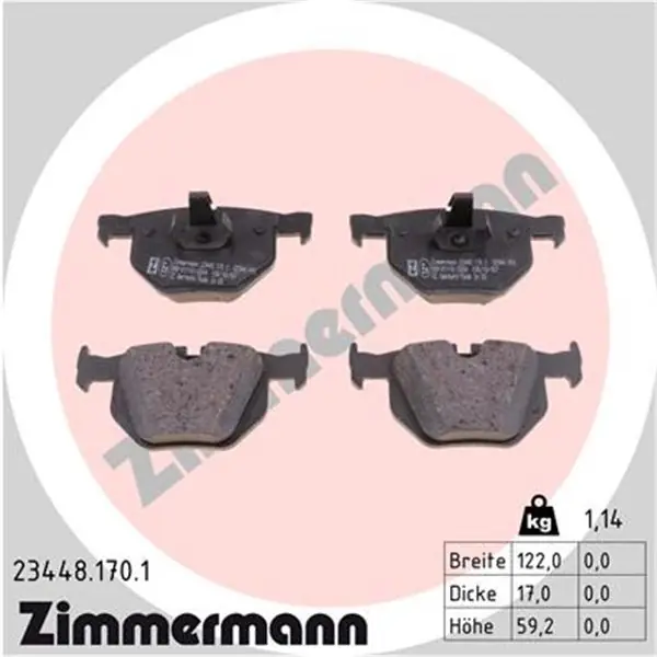 Juego de pastillas de freno ZIMMERMANN 234481701 Mejor Precio