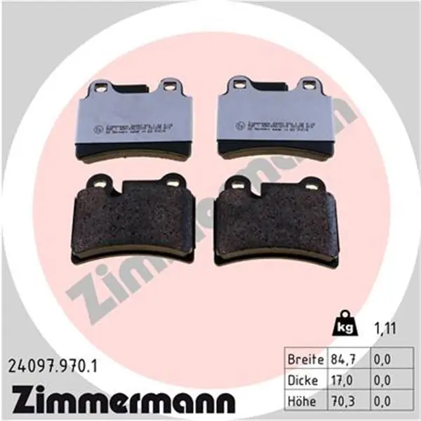 Oferta De Temporada Juego de pastillas de freno ZIMMERMANN 240979701