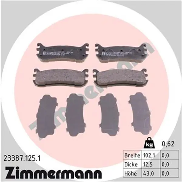 Barato Juego de pastillas de freno ZIMMERMANN 233871251