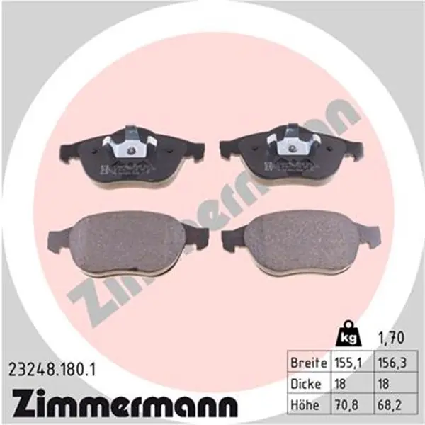Juego de pastillas de freno ZIMMERMANN 232481801 Hecho A Mano