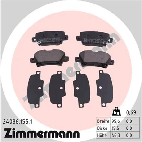 Juego de pastillas de freno ZIMMERMANN 240861551 Devolución Gratuita