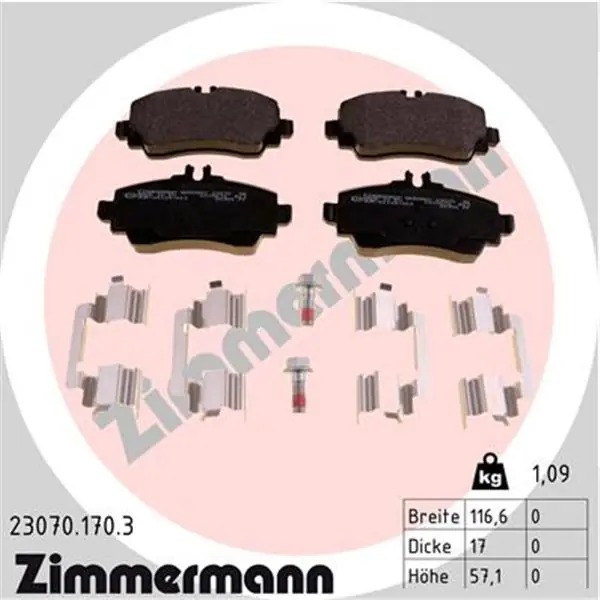 Moderno Juego de pastillas de freno ZIMMERMANN 230701703