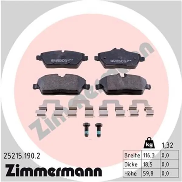 Promoción Exclusiva Juego de pastillas de freno ZIMMERMANN 252151902