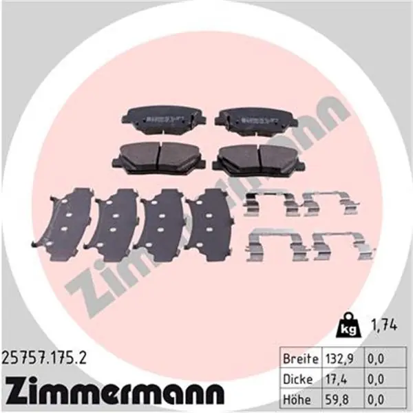Compra Ahora Juego de pastillas de freno ZIMMERMANN 257571752