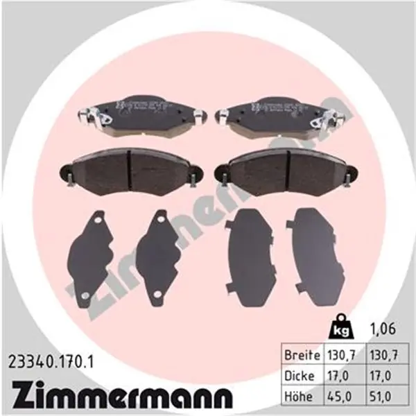 No Te Lo Pierdas Juego de pastillas de freno ZIMMERMANN 233401701