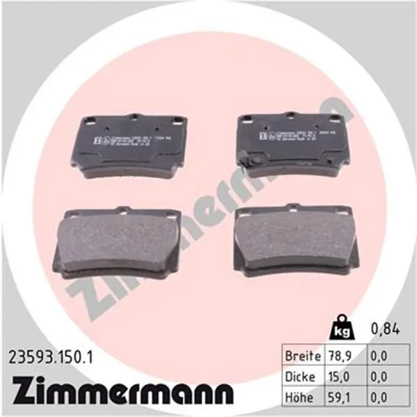Precio De Oferta Juego de pastillas de freno ZIMMERMANN 235931501