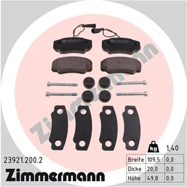 Juego de pastillas de freno ZIMMERMANN 239212002 Novedad