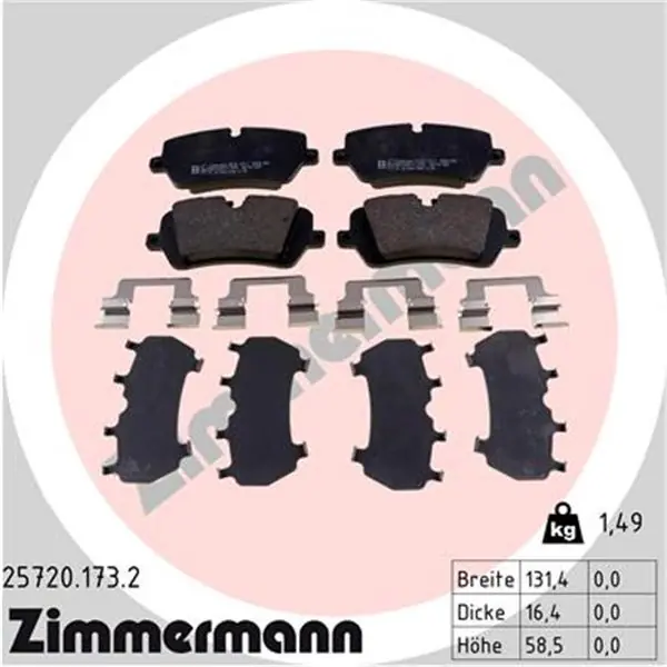 Juego de pastillas de freno ZIMMERMANN 257201732 Nuevo Modelo