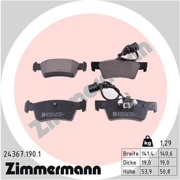 Juego de pastillas de freno ZIMMERMANN 243671901 Profesional
