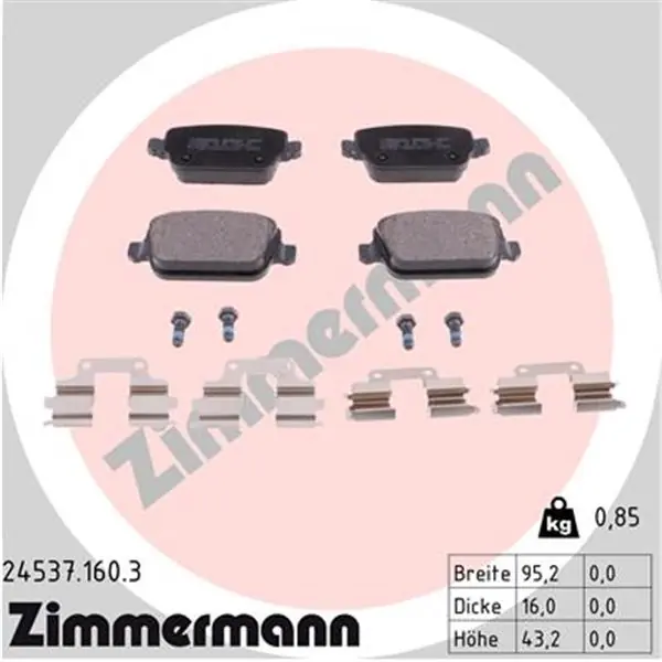 Favorito De Clientes Juego de pastillas de freno ZIMMERMANN 245371603