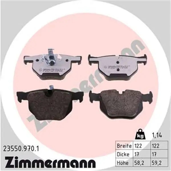 Precio De Oferta Juego de pastillas de freno ZIMMERMANN 235509701