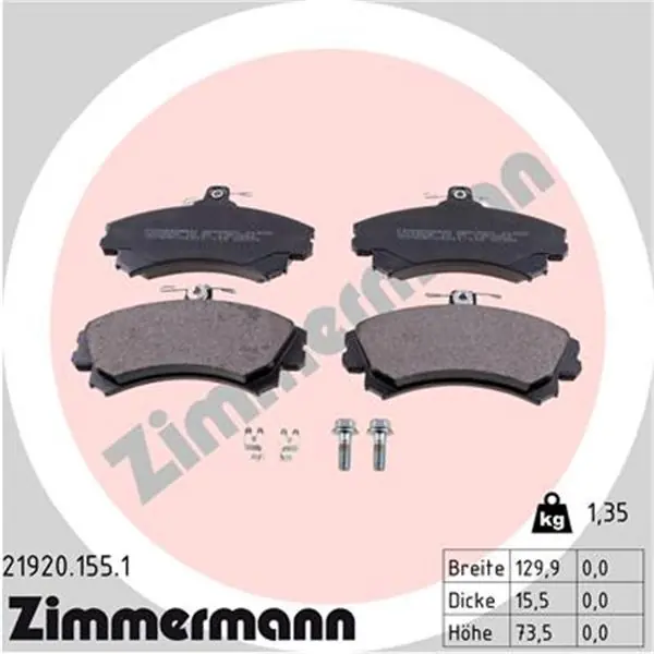 Compra Ahora Juego de pastillas de freno ZIMMERMANN 219201551