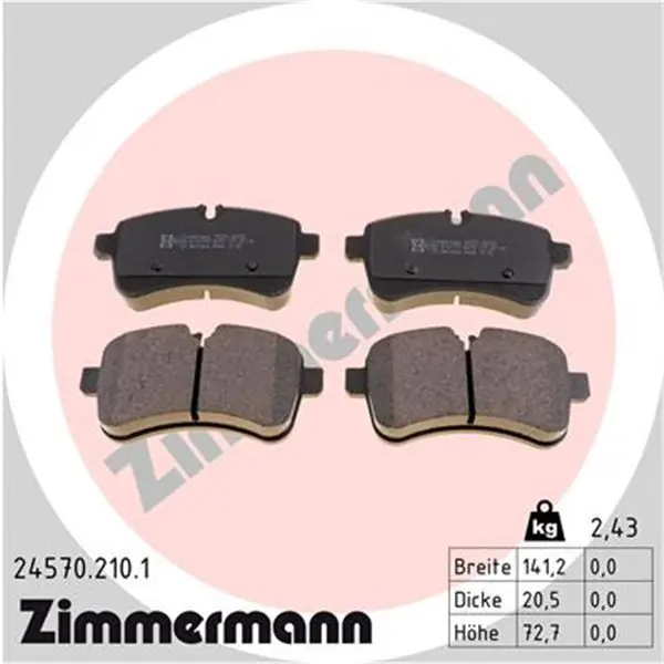 Juego de pastillas de freno ZIMMERMANN 245702101 Favorito De Clientes
