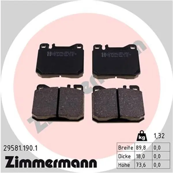 Venta Final Juego de pastillas de freno ZIMMERMANN 295811901