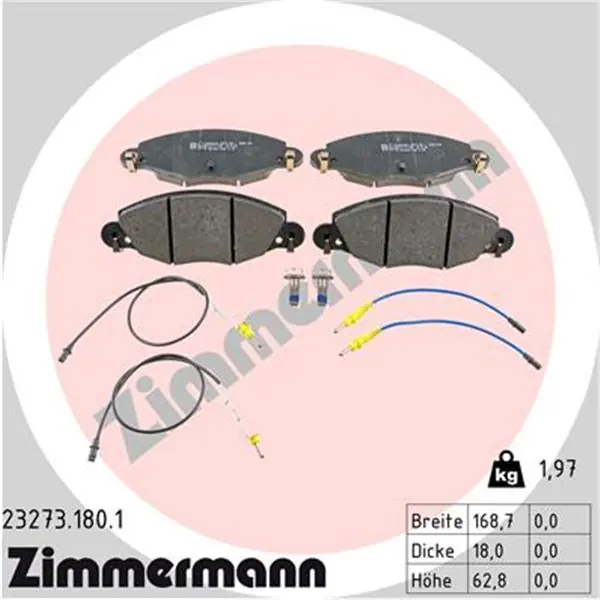 Juego de pastillas de freno ZIMMERMANN 232731801 Marca Reconocida