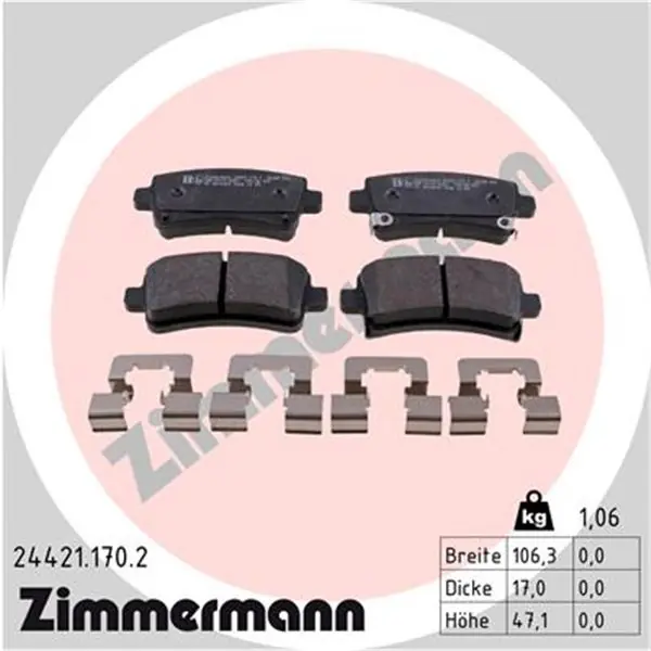 Oferta Limitada Juego de pastillas de freno ZIMMERMANN 244211702